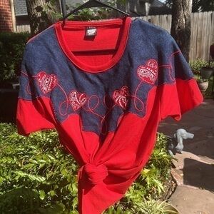 Vintage Screen Stars Best Western shirt with bandana hearts